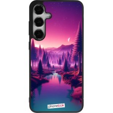 Samsung Galaxy S24+ Case Hülle - Silikon schwarz Lila-rosa Landschaft