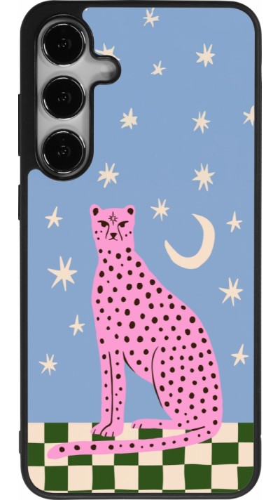Samsung Galaxy S24+ Case Hülle - Silikon schwarz Pink leopard with stars 2026
