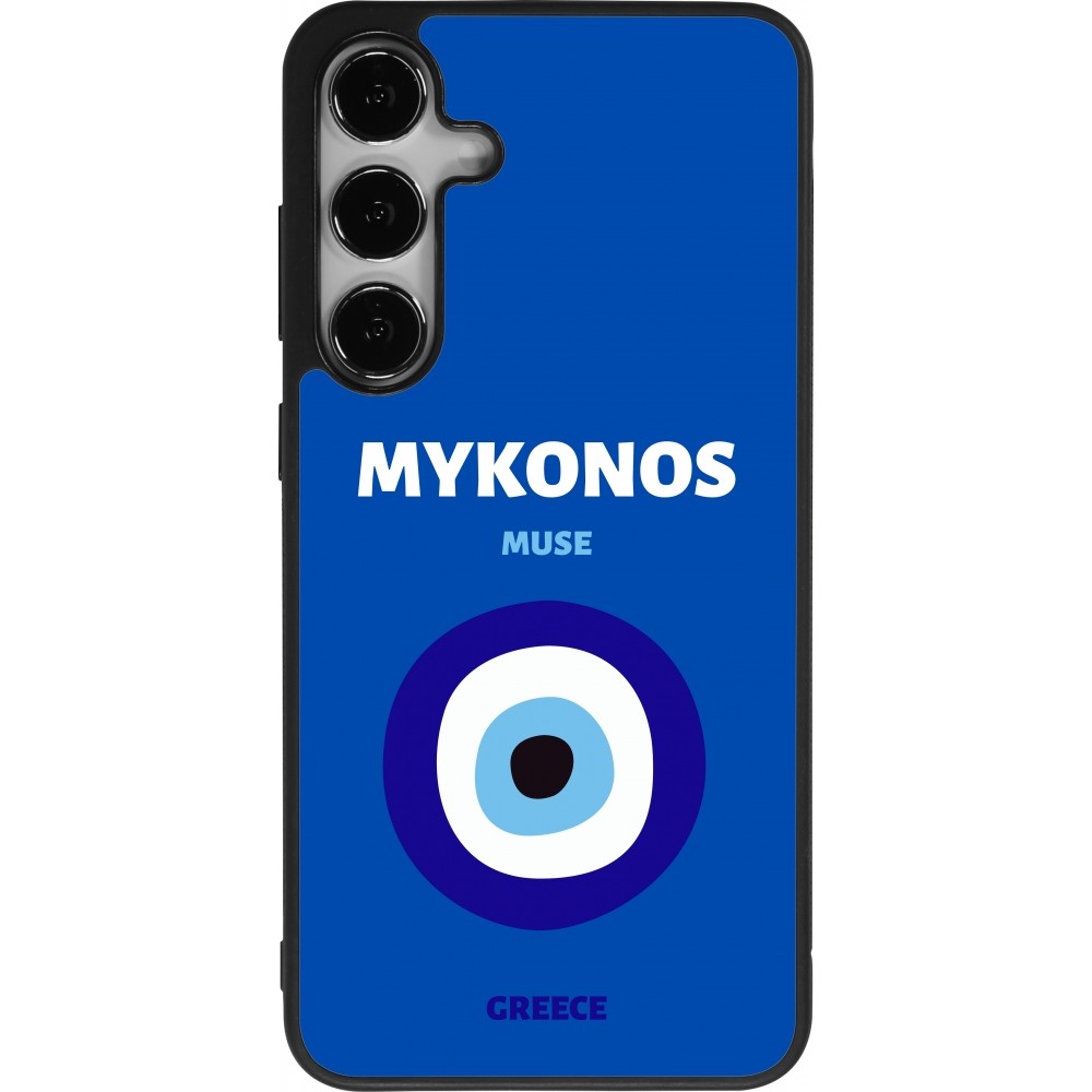 Samsung Galaxy S24+ Case Hülle - Silikon schwarz Pop Summer Destination Mykonos