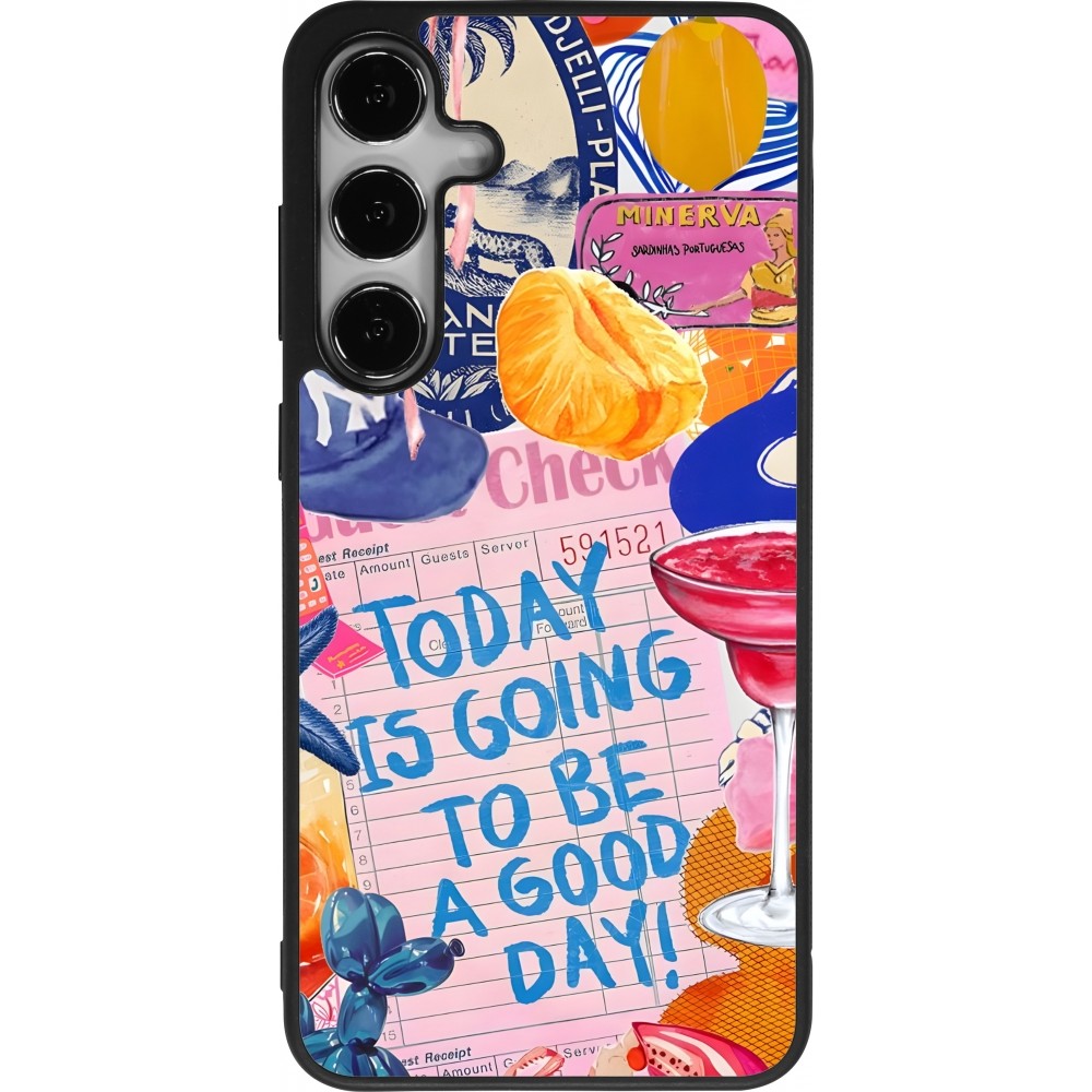 Samsung Galaxy S24+ Case Hülle - Silikon schwarz Preppy Today is Going to be a good day