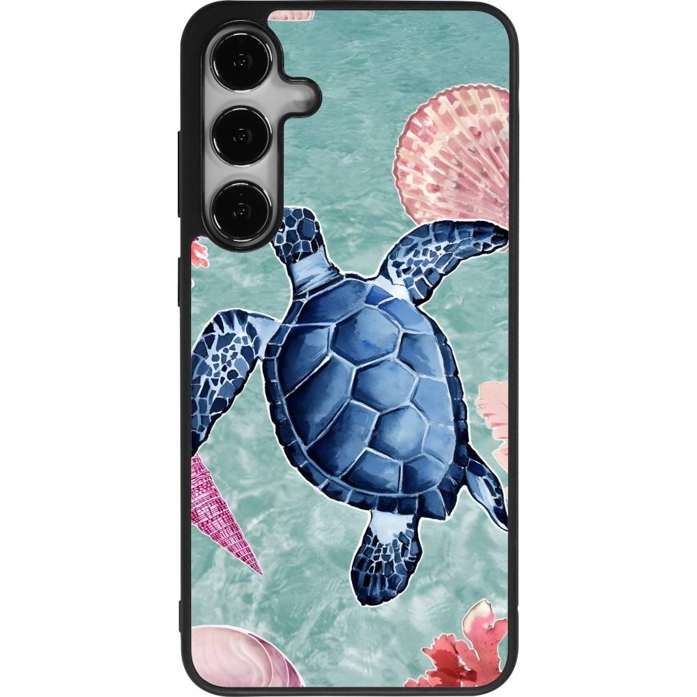 Samsung Galaxy S24+ Case Hülle - Silikon schwarz Preppy Turtle