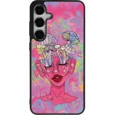 Samsung Galaxy S24+ Case Hülle - Silikon schwarz Psychedelic pink mushroom