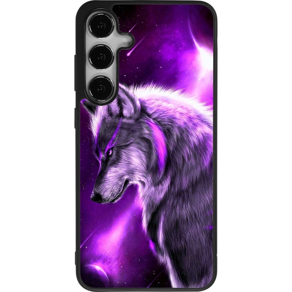 Samsung Galaxy S24+ Case Hülle - Silikon schwarz Purple Sky Wolf