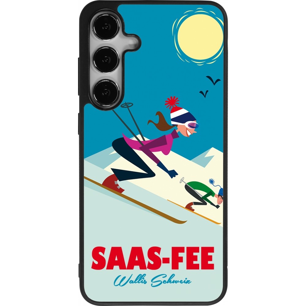 Samsung Galaxy S24+ Case Hülle - Silikon schwarz Saas-Fee Ski Downhill