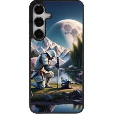 Coque Samsung Galaxy S24+ - Silicone rigide noir Samurai Katana Lune