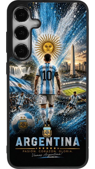 Samsung Galaxy S24+ Case Hülle - Silikon schwarz Fussball Argentinien splash 2026
