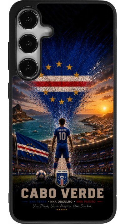 Samsung Galaxy S24+ Case Hülle - Silikon schwarz Fussball Kap Verde splash 2026