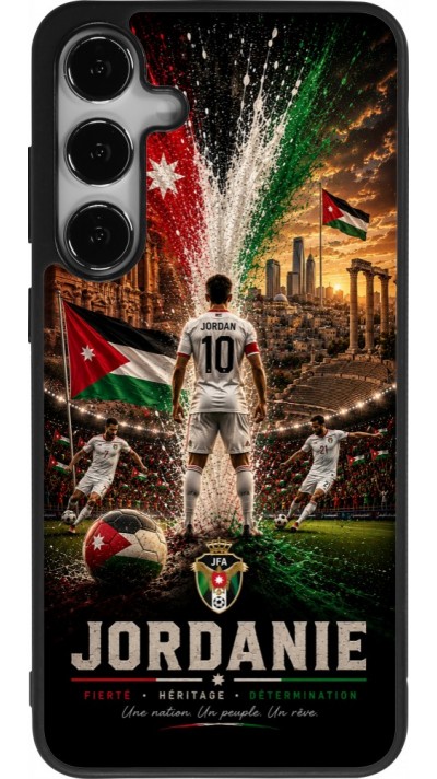 Samsung Galaxy S24+ Case Hülle - Silikon schwarz Fussball Jordanien splash 2026