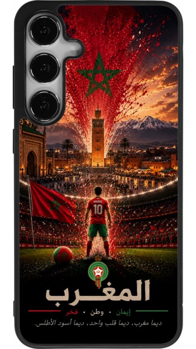 Samsung Galaxy S24+ Case Hülle - Silikon schwarz Fussball Marokko splash 2026