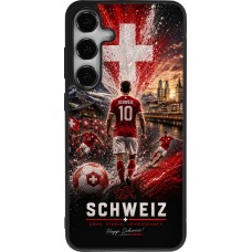 Samsung Galaxy S24+ Case Hülle - Silikon schwarz Fussball Schweiz splash 2026