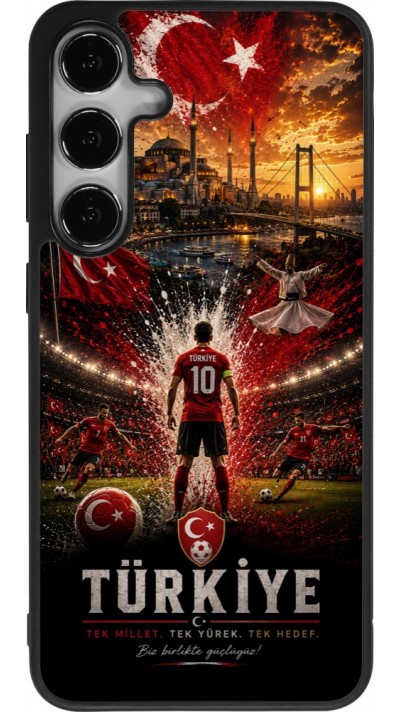 Samsung Galaxy S24+ Case Hülle - Silikon schwarz Fussball Türkei splash 2026