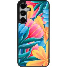 Coque Samsung Galaxy S24+ - Silicone rigide noir Spring 23 colorful flowers