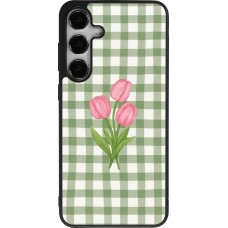 Samsung Galaxy S24+ Case Hülle - Silikon schwarz Green vichy tulips 2026