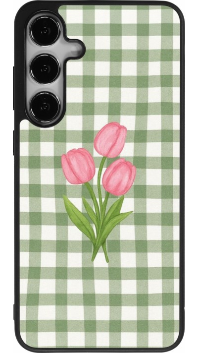 Samsung Galaxy S24+ Case Hülle - Silikon schwarz Green vichy tulips 2026