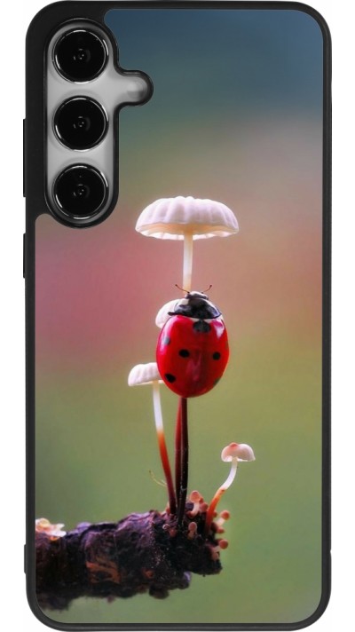 Samsung Galaxy S24+ Case Hülle - Silikon schwarz Ladybird on a mushroom 2026