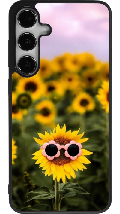 Samsung Galaxy S24+ Case Hülle - Silikon schwarz Sunflower with glasses 2026