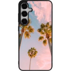 Samsung Galaxy S24+ Case Hülle - Silikon schwarz Summer 2025 Palmiers