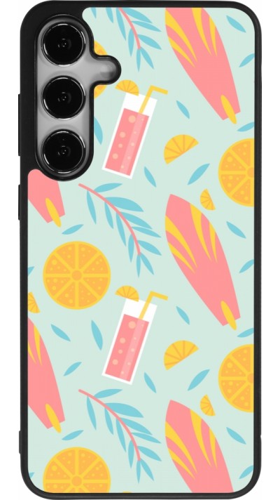 Samsung Galaxy S24+ Case Hülle - Silikon schwarz Summer 2025 Pattern citron