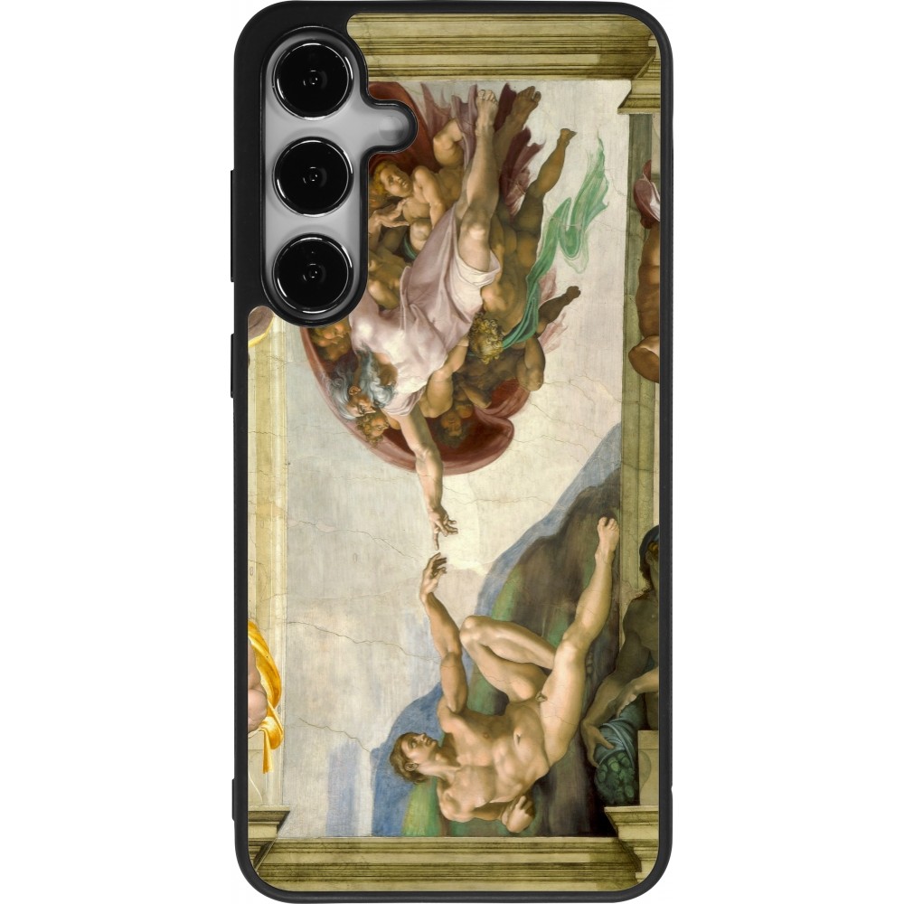 Samsung Galaxy S24+ Case Hülle - Silikon schwarz Kunstbild - Die Erschaffung Adams - Michelangelo