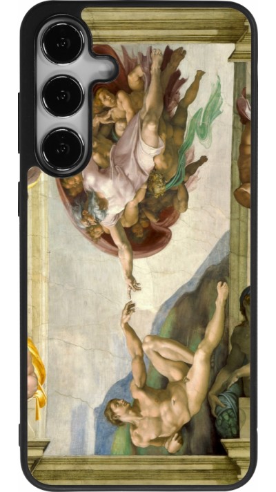 Samsung Galaxy S24+ Case Hülle - Silikon schwarz Kunstbild - Die Erschaffung Adams - Michelangelo