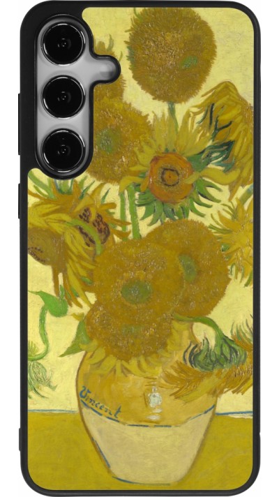 Samsung Galaxy S24+ Case Hülle - Silikon schwarz Kunstbild - Sonnenblumen  - Van Gogh