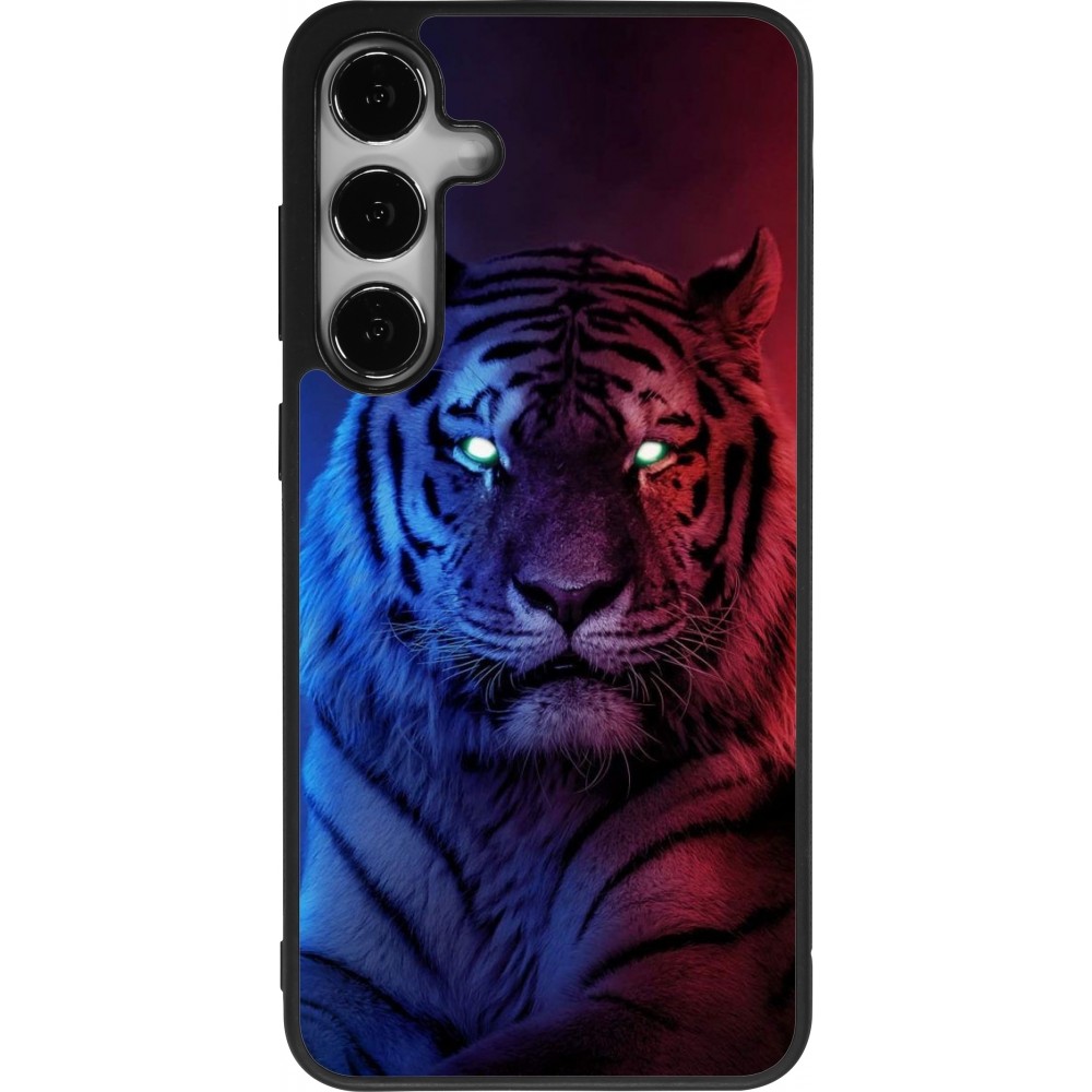 Samsung Galaxy S24+ Case Hülle - Silikon schwarz Tiger Blue Red