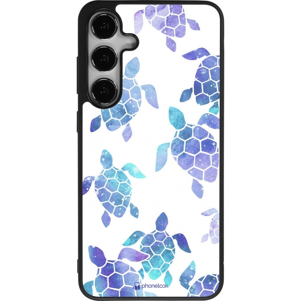 Samsung Galaxy S24+ Case Hülle - Silikon schwarz Turtles pattern watercolor