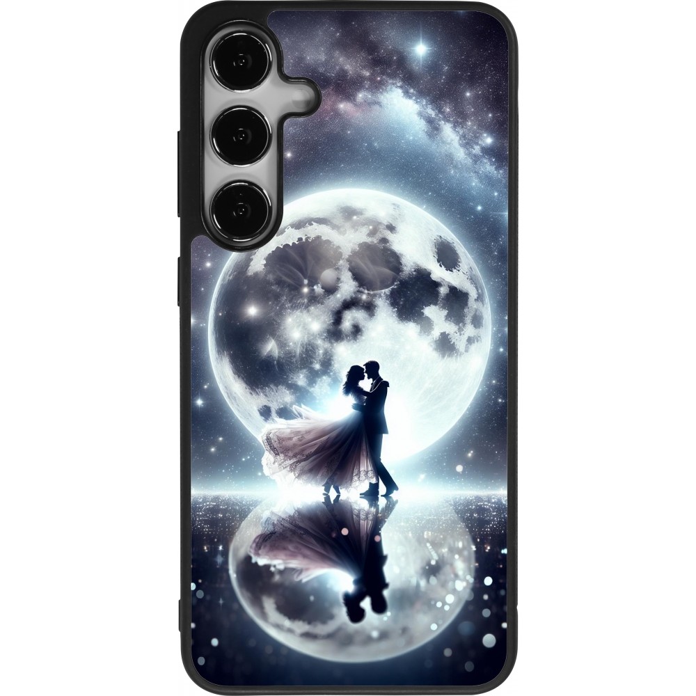 Samsung Galaxy S24+ Case Hülle - Silikon schwarz Valentin 2024 Liebe unter dem Mond