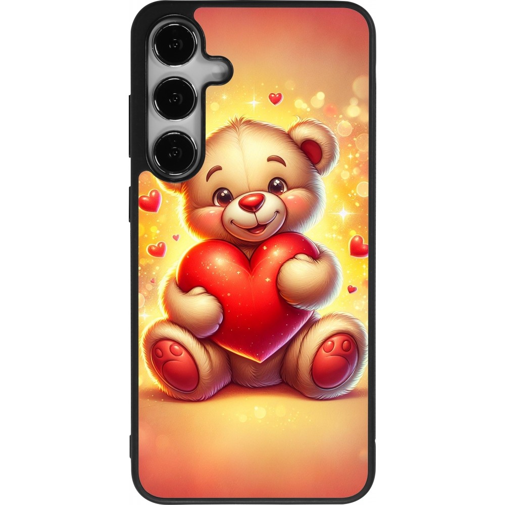 Samsung Galaxy S24+ Case Hülle - Silikon schwarz Valentin 2024 Teddy Liebe