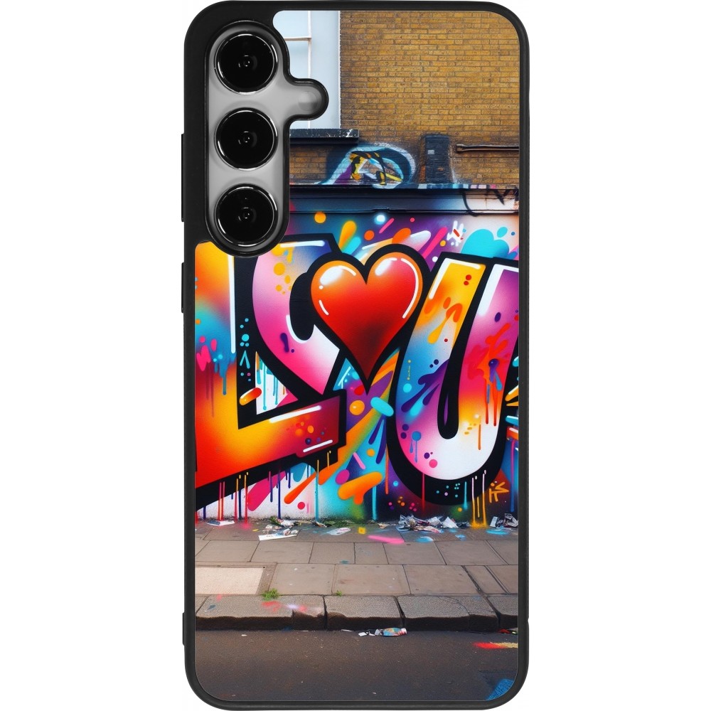 Samsung Galaxy S24+ Case Hülle - Silikon schwarz Valentin 2025 Liebe U Tag