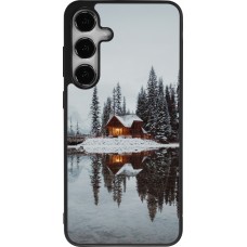 Samsung Galaxy S24+ Case Hülle - Silikon schwarz Winter 25 Winter house forest afternoon