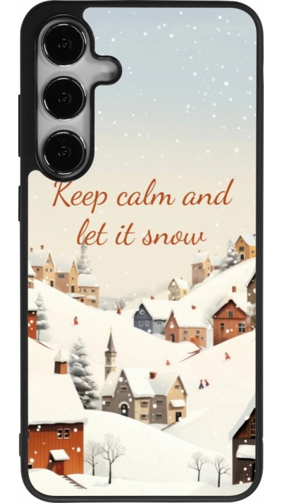 Samsung Galaxy S24+ Case Hülle - Silikon schwarz Winter 25 Winter Keep calm and let it snow