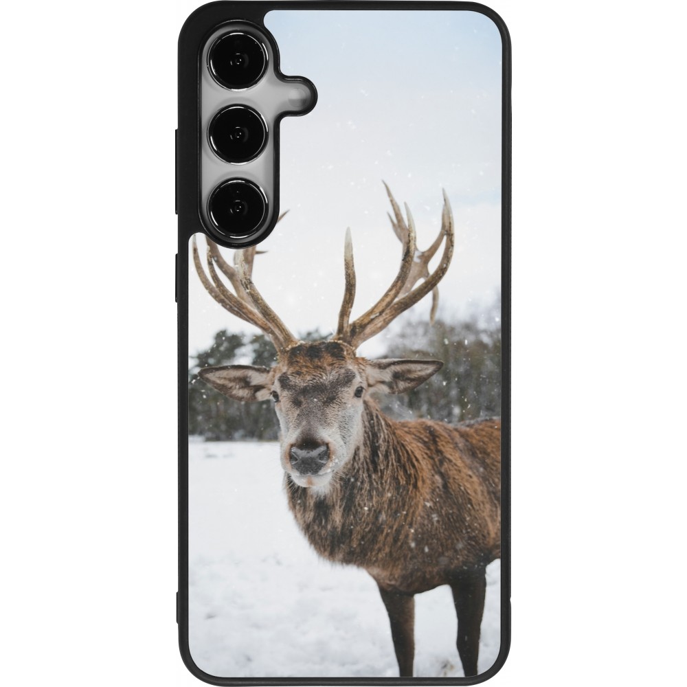 Samsung Galaxy S24+ Case Hülle - Silikon schwarz Winter 25 Winter reindeer
