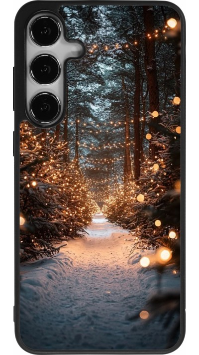 Samsung Galaxy S24+ Case Hülle - Silikon schwarz Winter 25 Winter snowy road