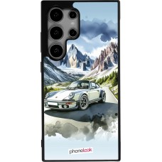 Samsung Galaxy S24 Ultra Case Hülle - Silikon schwarz Porsche 911 Berg Aquarell