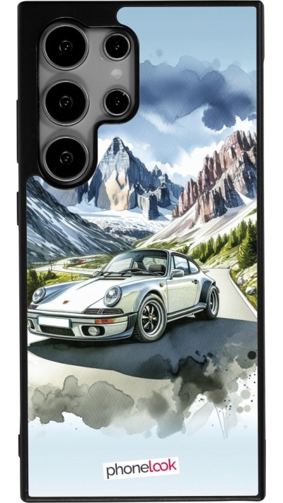 Samsung Galaxy S24 Ultra Case Hülle - Silikon schwarz Porsche 911 Berg Aquarell