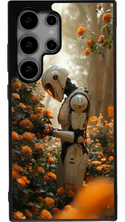 Coque Samsung Galaxy S24 Ultra - Silicone rigide noir Astronaut flowers 2025