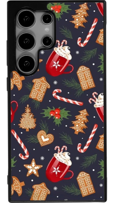 Samsung Galaxy S24 Ultra Case Hülle - Silikon schwarz Christmas 25 Pattern Gingerbread House
