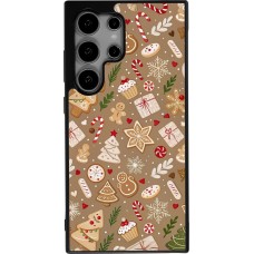 Samsung Galaxy S24 Ultra Case Hülle - Silikon schwarz Christmas 25 Pattern Ginger Cookie