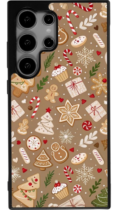 Samsung Galaxy S24 Ultra Case Hülle - Silikon schwarz Christmas 25 Pattern Ginger Cookie