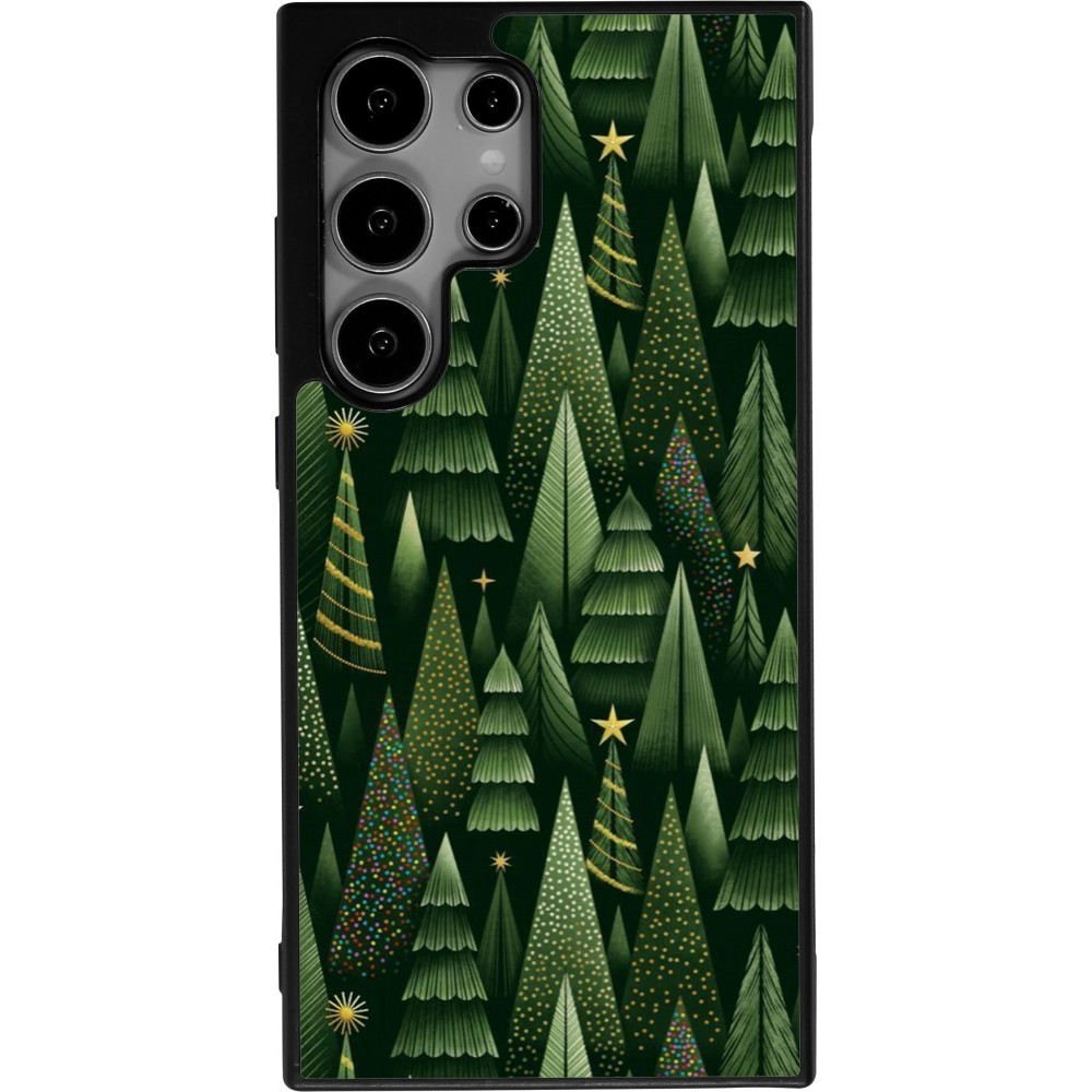 Samsung Galaxy S24 Ultra Case Hülle - Silikon schwarz Christmas 25 Pattern Xmas Tree