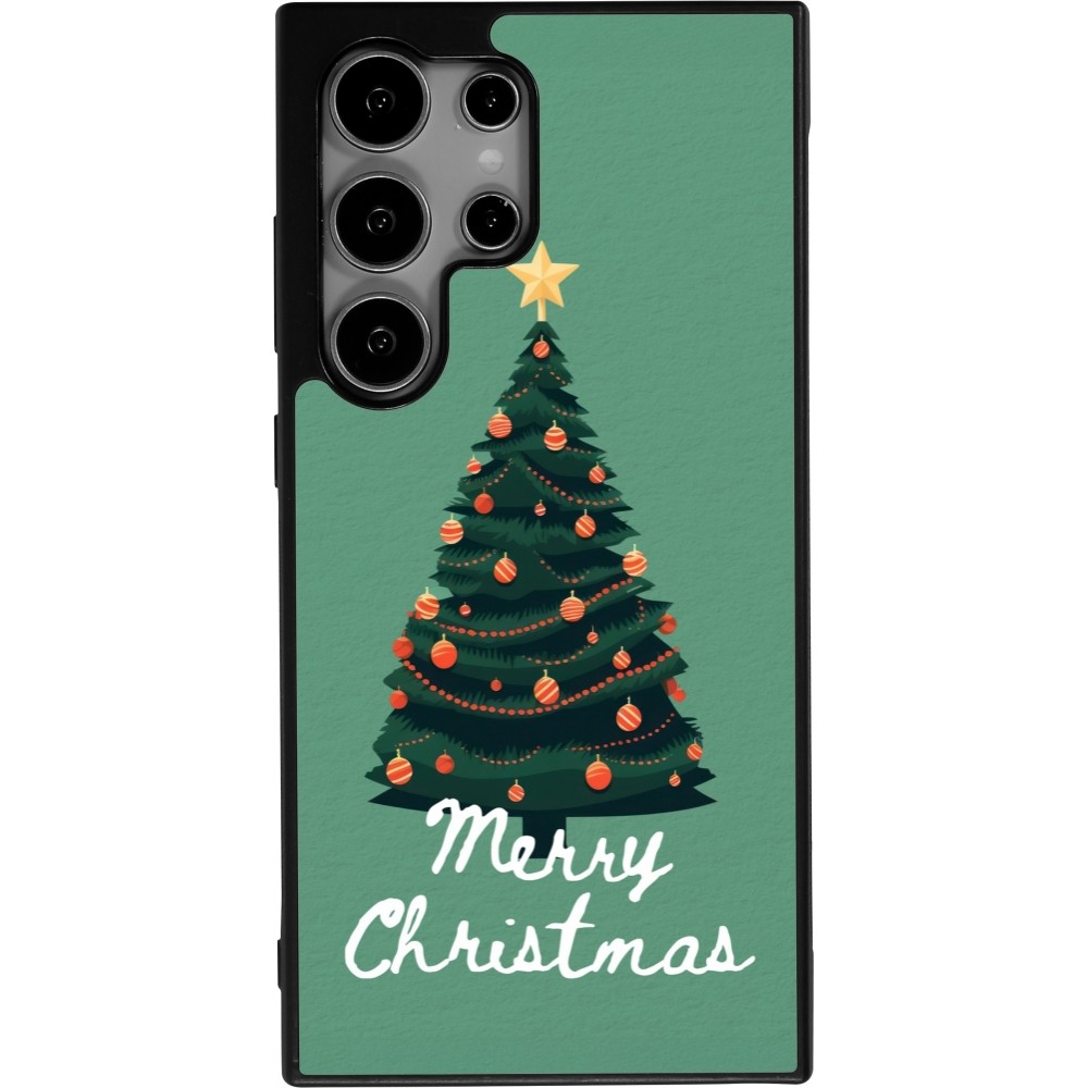 Samsung Galaxy S24 Ultra Case Hülle - Silikon schwarz Christmas 25 Xmas Tree