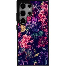 Samsung Galaxy S24 Ultra Case Hülle - Silikon schwarz Flowers Dark