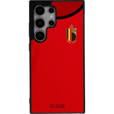 Samsung Galaxy S24 Ultra Case Hülle - Silikon schwarz Belgien 2022 personalisierbares Fußballtrikot
