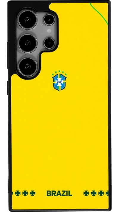 Samsung Galaxy S24 Ultra Case Hülle - Silikon schwarz Brasilien 2026 personalisierbares Fussballtrikot