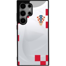Samsung Galaxy S24 Ultra Case Hülle - Silikon schwarz Kroatien 2022 personalisierbares Fussballtrikot