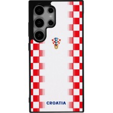 Samsung Galaxy S24 Ultra Case Hülle - Silikon schwarz Kroatien 2026 personalisierbares Fussballtrikot
