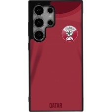 Samsung Galaxy S24 Ultra Case Hülle - Silikon schwarz Katar 2022 personalisierbares Fussballtrikot