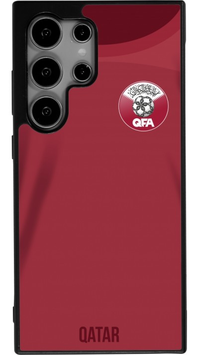 Samsung Galaxy S24 Ultra Case Hülle - Silikon schwarz Katar 2022 personalisierbares Fussballtrikot