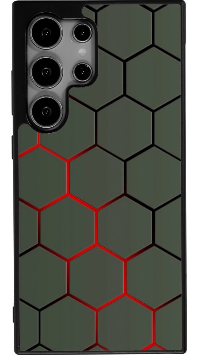 Samsung Galaxy S24 Ultra Case Hülle - Silikon schwarz Geometric Line red